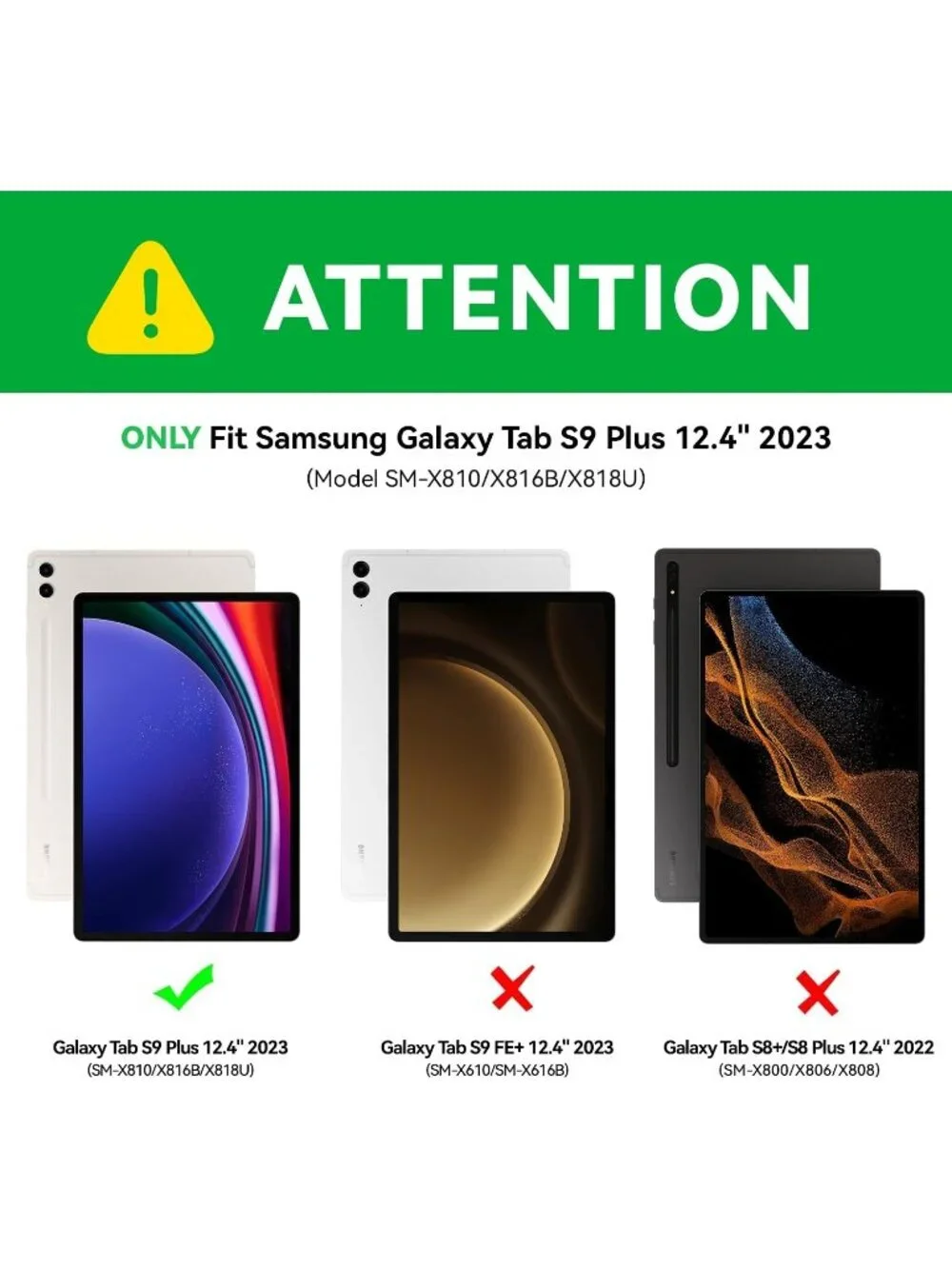 Samsung Galaxy Tab S9 Plus Keyboard Case 7 Color Backlit Touchpad & S Pen Holder